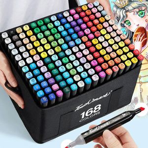 Markers 24-120 Colored Marker Pens Set Manga Brush Pen Drawing sketch Art supplies Stationery Lettering Markers School supplies 230626