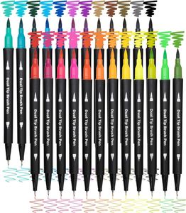 Markers 24/36/48 Dual Brush Markeerstiften Fine Point en Tip Art for Kids Adult Coloring Books Journals Planners Note Taking Coloring Kits 230803