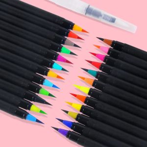 Markers 24/48 kleuren aquarel penseel markers pennen set met mengwaterpen, tekenverf kalligrafie kunst terug naar school cadeau