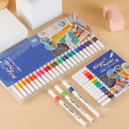 Marqueurs 24 couleurs/36 couleurs/48 marqueurs de couleur peinture à la main peinture à base d'eau stylo de couleur Graffiti pour enfants marquage peinture stylo acrylique