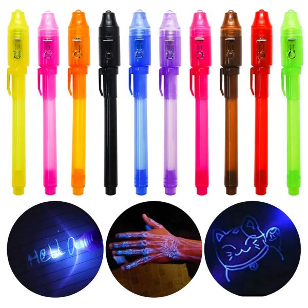 Marqueurs 28 pièces stylos à encre invisibles avec stylo lumineux marqueur stylos pour enfants pour activité amusante de message secret