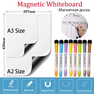 Marqueurs 2 pièces tableau blanc magnétique effaçable à sec stylo marqueur pratique écriture mémo message calendrier tableau autocollants fournitures scolaires à domicile