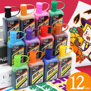 Marcadores 3 botellas 25ml marcadores pluma recarga de tinta 12 colores caligrafía Graffiti plumas estilográficas tintas escuela arte papelería suministros de oficina