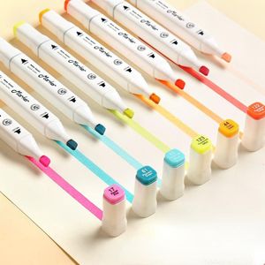 Markers 30/40/60/80 Markeerstift Borstel Dual Headed Aquarel Brush pen Schets Alcohol markers voor tekening verf