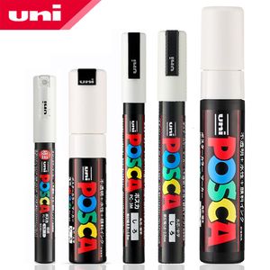 Markers 5 stks/set UNI Posca Marker Pen Mengen Verf Pen 5 Maten PC-1M/3M/5M/8K/17K Schilderen POP Poster Reclame Pen Briefpapier 230826