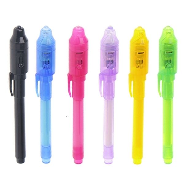 Marqueurs 6pcsset stylo à encre invisible intégré à la lumière UV pour une utilisation en toute sécurité 230608