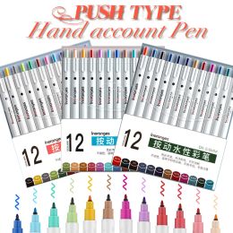 Marqueurs 9/12 pièces costume couleur presse aquarelle stylo à bille manuscrit journal graffiti croquis marqueur stylo peinture art marqueurs