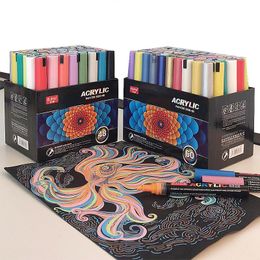 Markers acryl marker set schetsen keramische graffiti verfpen voor kalligrafie letters rock glazen canvas metaal hout 230224