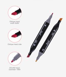 Marqueurs Bamile 30/40/60/80 marqueurs de couleur marqueurs de dessin Manga stylo à base d'alcool croquis feutre huileux double brosse stylo fournitures d'art