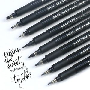 Marcadores Caligrafía Mano Letras Plumas Pigmento Liner Micron Pen Set 8 Tamaño Caligrafía Pincel Suministros de arte para dibujar dibujo 230503