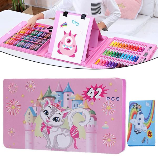 Rotuladores Juego de pinceles coloridos para niños Lápices de colores portátiles Herramientas Kit de artista Dibujo Pintura Crayón Rotulador Regalo del día del niño