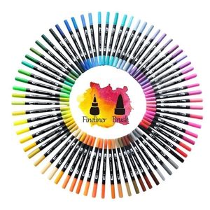 Markers Fineliner Dual Tip Brush Art Pen 12/48/72/100/120 Colors Aquarel Pennen voor het tekenen van schilderij kalligrafie benodigdheden 220929