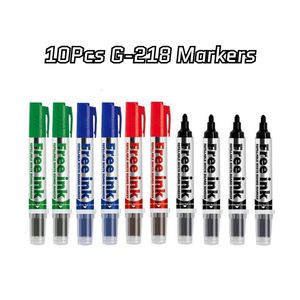 Markers Gxin G218 10 Stuks Uitwisbare Whiteboard Vervangbare Refill Fiber Tip Inkt Op Waterbasis School MeetingSupplies 230608