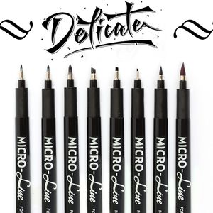 Marcadores Plumas para letras a mano Pincel de caligrafía Delineador de pigmento Micron Conjunto negro para principiantes técnicos de bocetos de artistas 230503