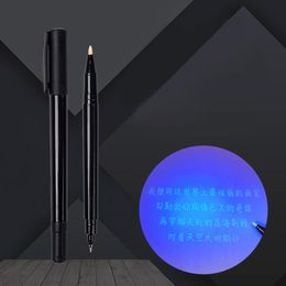 Ensemble de marqueurs fluorescents invisibles (5 stylos + 1 lumière UV), marqueurs de lumière UV à double pointe, stylo Invisible 0.5mm/1.0mm
