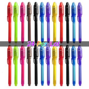 Markers Onzichtbare Inkt Pen 24 PCS Spy met UV Licht Magische Marker voor Geheime Boodschap Schatkist Prijzen Kids Party Gunsten Speelgoed Cadeau 230713