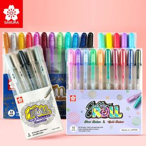 Marcadores Japón Sakura Gelly Roll Pens Base/Brillante/Resaltado/Souffle/Glaze/Marcadores decorativos 3D Pluma de dibujo con brillo metálico 231116