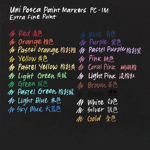 Marqueurs japon UNI POSCA série marqueur stylo combinaison peinture POP affiche publicité Note stylo PC1M/3M/5M 15/12/8/7/6/4 couleur