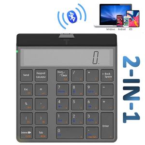 Marqueurs Claviers Clavier Numérique Calculatrice 2 en 1 Avec Affichage LCD Clavier Numérique Bluetooth Sans Fil Électronique 12 Chiffres 230224