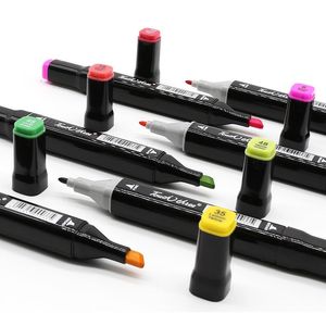 Markers Marker 12/24/30/36/40/48 kleuren pen Art Markers Brush Pen Schets Alcohol gebaseerde markers Dual Head Manga Tekening Pennen Kunstbenodigdheden