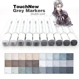 Marqueurs marqueur stylo 12 30 couleurs gris marqueurs d'art Double pointe croquis à base d'alcool tons d'encre fournitures 230224