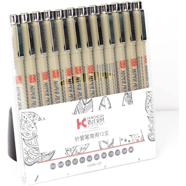 Marqueurs Pigment Liner Micron stylo étanche Art marqueurs pinceau stylo dessiné à la main Manga conception croquis aiguille Fineline stylo fournitures papeterie