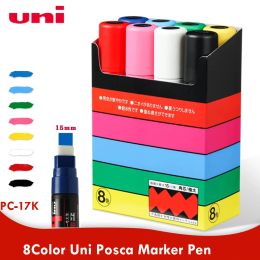 Markers Posca Markers Pen, PC17K 15mm Extra Brede Tip Japanse Uni Benodigdheden Voor Kinderen Terug Naar School Schilderijen Comic Poster Marcadores