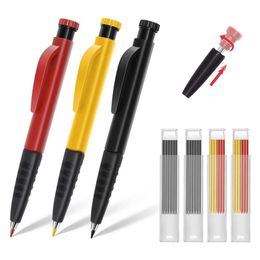 Markers Promotie Solid timmermanpotloden 3 % Zet Long Nosed Deep Hole Pencil Marker met ingebouwde slijper 230224