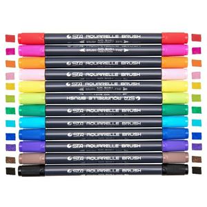 Marqueurs STA calligraphie pinceau marqueur stylo ensemble Double tête croquis peinture eau pinceau Art aquarelle marqueurs stylos fournitures de dessin