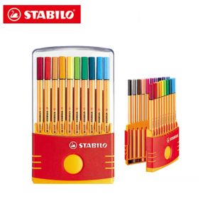 Rotuladores Stabilo 88, bolígrafo de fibra, bolígrafos de Gel Fineliner, 0,4 Mm, 10/20/25 colores, marcador de arte profesional, papelería escolar, 1 Juego