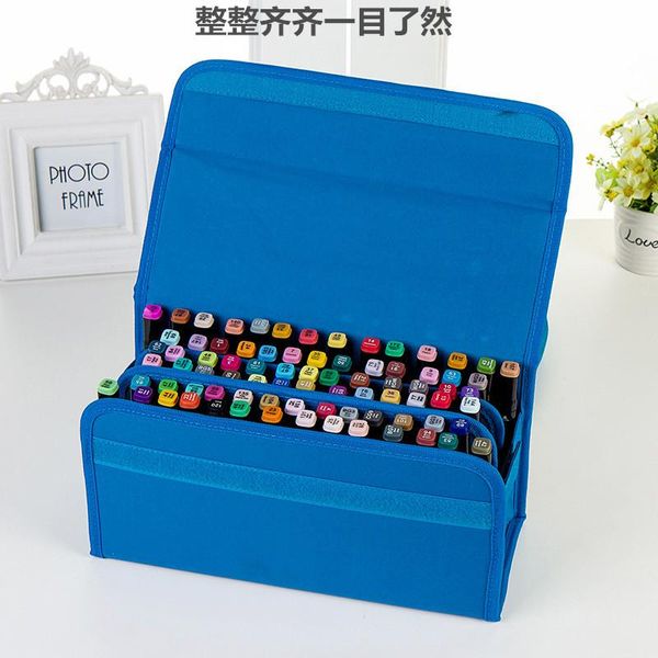 Marcadores Papelería marcadores de arte bolsas para bolígrafos caja de pintura marca bolsa para bolígrafos bolsa de almacenamiento para herramientas de dibujo bolsa organizadora estuche para lápices de 80 agujeros grande