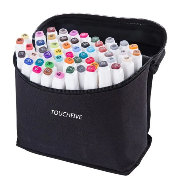 Rotuladores Touchfive, 1 colores, marcadores de arte único, pincel para bocetos, marcadores a base de Alcohol, bolígrafos de dibujo de Manga de doble cabezal, suministros de arte