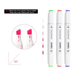 Markers Touchfive Kleuren Alcohol Markers Set Schetsen Tekening Marker Viltstift Dual Tip Kleuring voor Anime Comics Art Supplies Colori