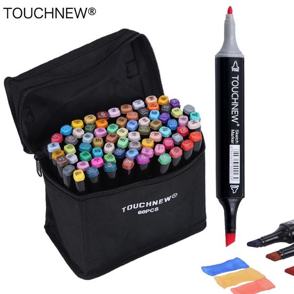 Marcadores TOUCHNEW 30/40/60/80 colores marcadores artísticos marcadores a base de Alcohol juego de bolígrafos de dibujo Manga de doble cabeza marcador para bocetos de arte bolígrafos de diseño