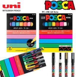Markers UNI POSCA Markeerstift Volledige set PC-3M Reclameposter Graffiti Note Pen Schilderen Handgeschilderde kunstbenodigdheden Rotualdores Manga 230807
