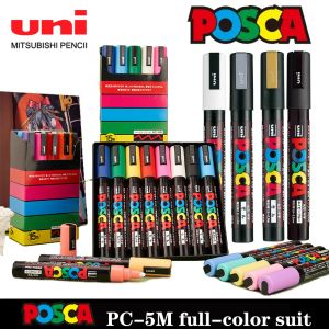 Markers Uni Posca marqueurs ensemble complet Pc5m Pop affiche stylo publicitaire bande dessinée peinture Graffiti bande dessinée acrylique stylos fournitures d'art papeterie