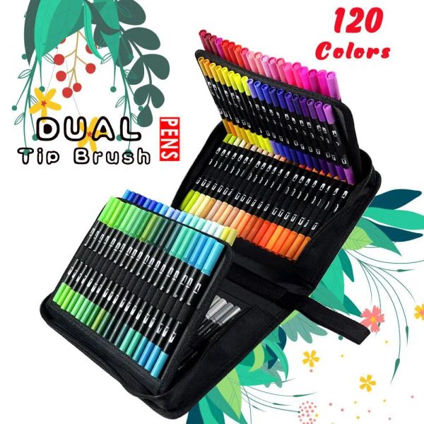 Marcadores Pincel de acuarela Rotuladores Copic 72/120 Marcadores artísticos de doble punta de colores Rotuladores de punta de fieltro Cuadernos de bocetos para dibujar Suministros de papelería