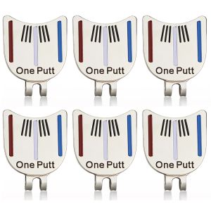 Marque 6pcs marqueur de balle de golf oneputt avec clip de chapeau magnétique mettant l'alignement outil de visée