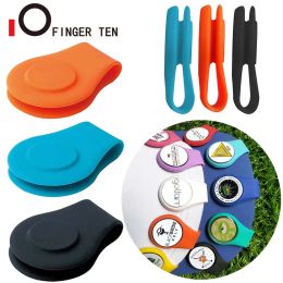 Marcas Juego de silicona duradero marcador de bola de Golf magnético sombrero diseño de Clip negro azul naranja accesorios de Golf extraíbles Envío Directo