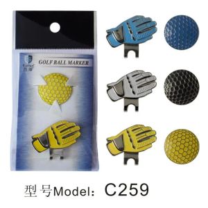 Marks Pack 3 PCS Magnetic Golf Ball Mark W Handschoen Design Golf Hoed Clip Blue Geel Wit Golf Marker Bal Positie DROP VERSCHIP