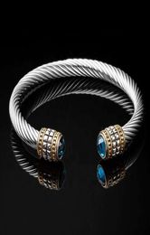 Marlary Wholale Personality Stainls Steel Cuff Unisex Bangle Cable Draad Bracelet9993488