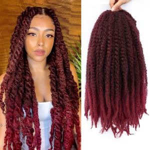 Marley Braiding Hair 1B Bug 350 Rood Synthetische Afro Kinky Marley Hair For Twists 18 Inch Marley Twist Braiding Hair Extensions