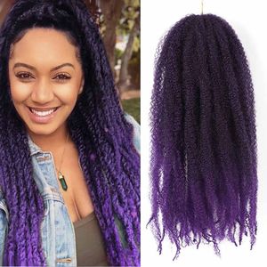 Marley Kinky Doux Tresses Cheveux Ombre 1B Violet Marley Crochet Cheveux Synthétique Afro Crépus Bouclés En Vrac