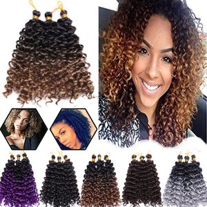 Marlybob Crochet Bouclés Tressage Cheveux 14 pouces Vague D'eau Twist Tresses Fibre Synthétique Afro Kinky Cheveux Extensions 100 g/pack LS22