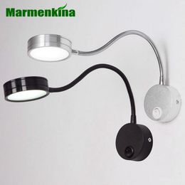 MARMENKINA LED-wandlampen met switch 5W / 7W AC85-265V Slaapkamer Bedkamer Leeslichtrichting Verstelbare binnenverlichting