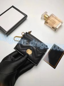 Marmont 627064 sleutelhanger kaarthouder portemonnee 7A kwaliteit luxe portemonnees goud met doos dames heren designer compartimenten Wa271B