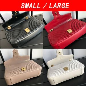 Marmont bandoulière sac à main épaule femme sac noir blanc rouge thé au lait rose vert véritable cuir coeur femmes sacs à main Messenger W3576