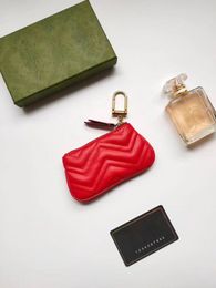 MARMONT Designer Porte-monnaie avec pochette à clés Mini portefeuilles de luxe Femme Mode Rouge à lèvres Sacs Femmes et Hommes Porte-clés Anneau Chargeur 346D