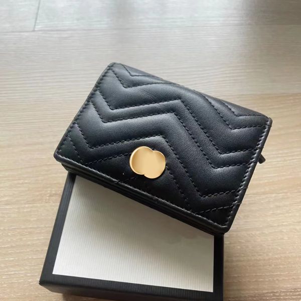 Marmont Flip with Box Purse Keychain Mens G Leather Luxury Coin Mases de la cartera Diseñadora de mujeres Billeteras Pasaporte Pasaporte Portafoglio 466492 Polla de bolsas de llave Monedas