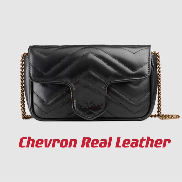 Marmont Chevron Leather Super Mini Bag Key Ring Inside Attachable to Big Tote Softly Structured Shape Flap Closure with Double Letter Hardware